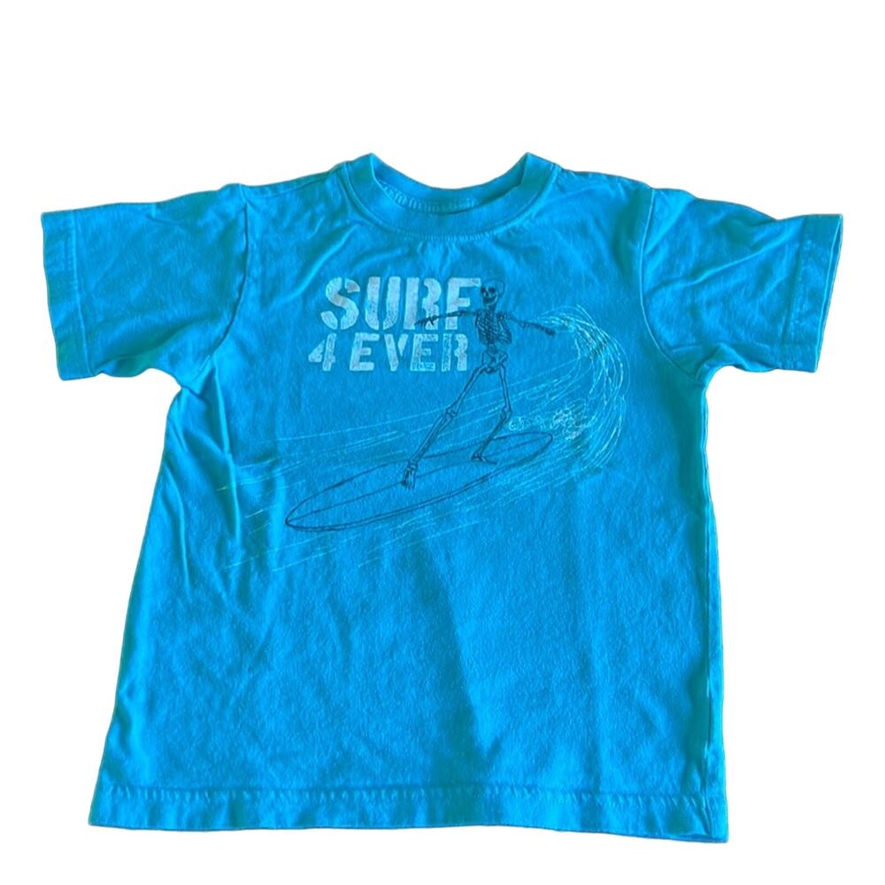 Est 1989 Place Sky Blue Surfing Skeleton Tee Shirt Boys Size 4 Knit Top